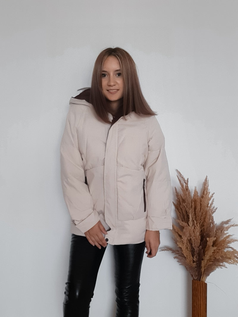 2021 Thick Hooded Down Coat Women Winter Jacket Cotton Long Warm Padded Parka - MERGE.DAY.1.FREESTYLE