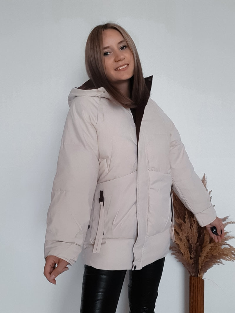 2021 Thick Hooded Down Coat Women Winter Jacket Cotton Long Warm Padded Parka - MERGE.DAY.1.FREESTYLE