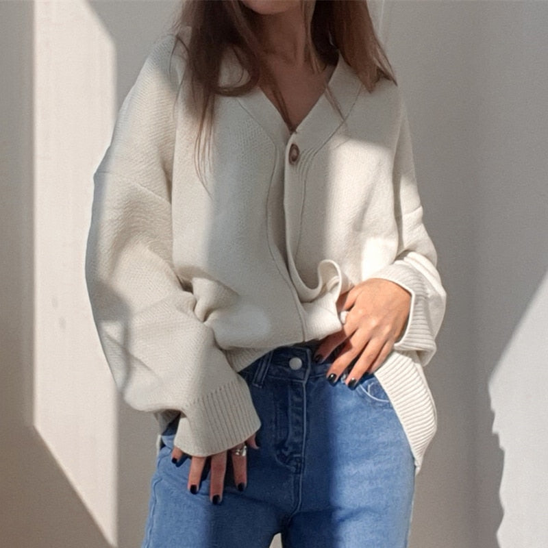 New 2021 Winter Spring Women's Sweaters V-Neck Buttons Cardigans - MERGE.DAY.1.FREESTYLE