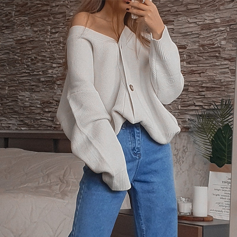 New 2021 Winter Spring Women's Sweaters V-Neck Buttons Cardigans - MERGE.DAY.1.FREESTYLE