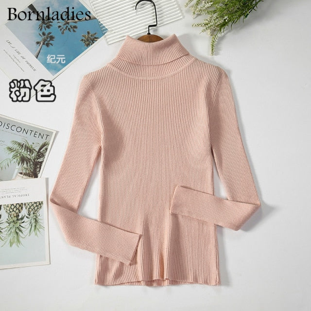 Turtleneck Women Sweaters Autumn Winter Tops Slim Women Pullover Knitted Sweater - MERGE.DAY.1.FREESTYLE