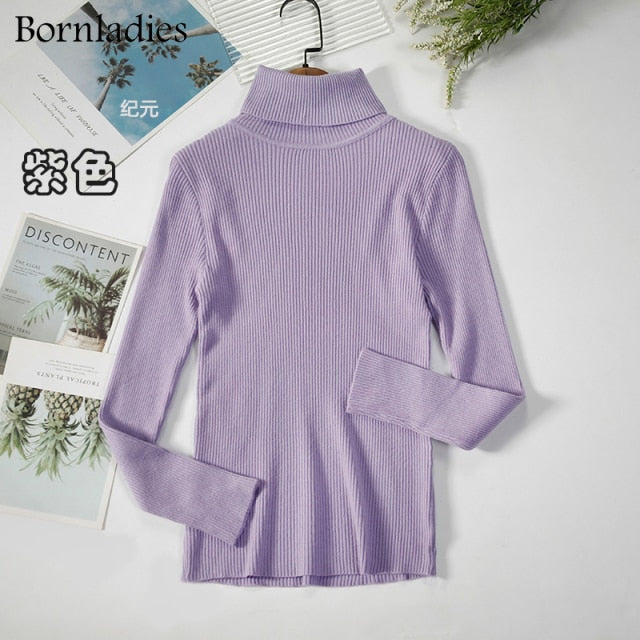 Turtleneck Women Sweaters Autumn Winter Tops Slim Women Pullover Knitted Sweater - MERGE.DAY.1.FREESTYLE