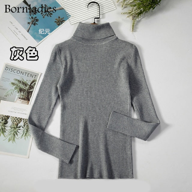 Turtleneck Women Sweaters Autumn Winter Tops Slim Women Pullover Knitted Sweater - MERGE.DAY.1.FREESTYLE