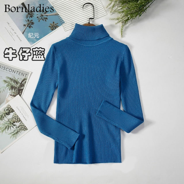 Turtleneck Women Sweaters Autumn Winter Tops Slim Women Pullover Knitted Sweater - MERGE.DAY.1.FREESTYLE