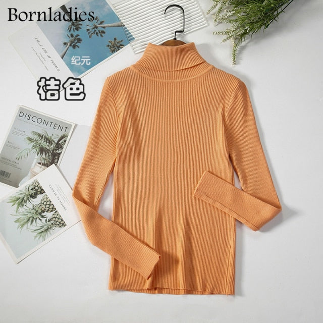 Turtleneck Women Sweaters Autumn Winter Tops Slim Women Pullover Knitted Sweater - MERGE.DAY.1.FREESTYLE