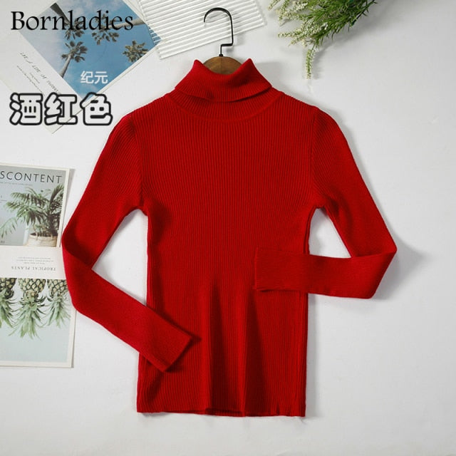 Turtleneck Women Sweaters Autumn Winter Tops Slim Women Pullover Knitted Sweater - MERGE.DAY.1.FREESTYLE