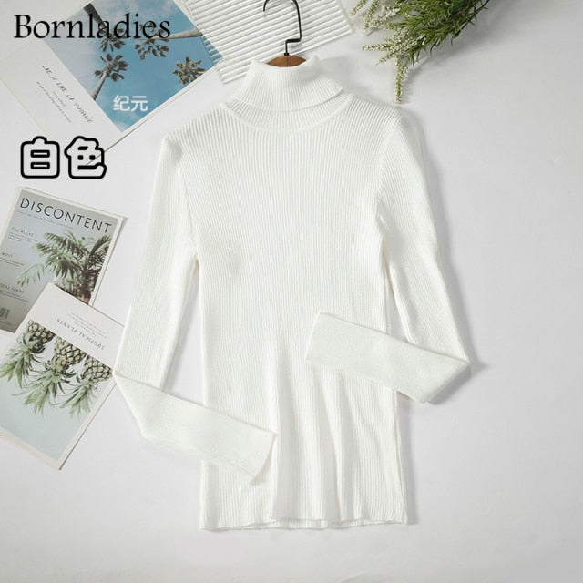 Turtleneck Women Sweaters Autumn Winter Tops Slim Women Pullover Knitted Sweater - MERGE.DAY.1.FREESTYLE