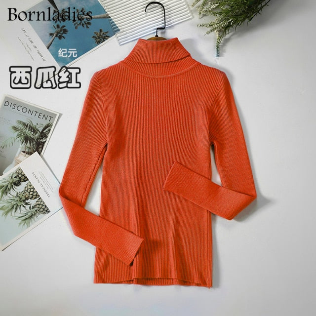 Turtleneck Women Sweaters Autumn Winter Tops Slim Women Pullover Knitted Sweater - MERGE.DAY.1.FREESTYLE