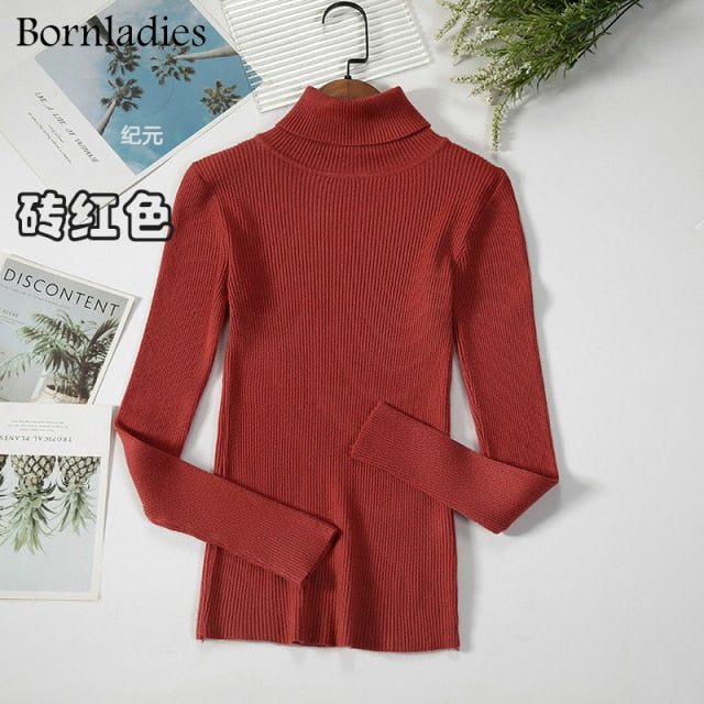 Turtleneck Women Sweaters Autumn Winter Tops Slim Women Pullover Knitted Sweater - MERGE.DAY.1.FREESTYLE