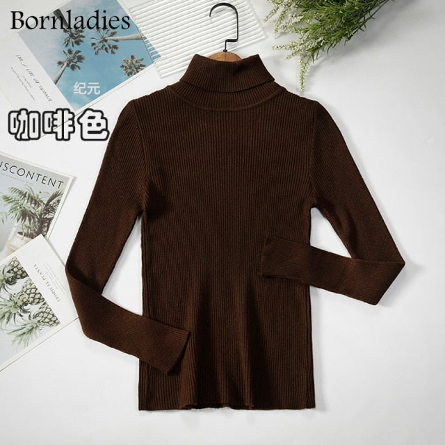 Turtleneck Women Sweaters Autumn Winter Tops Slim Women Pullover Knitted Sweater - MERGE.DAY.1.FREESTYLE