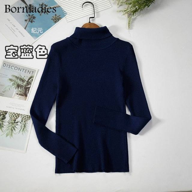 Turtleneck Women Sweaters Autumn Winter Tops Slim Women Pullover Knitted Sweater - MERGE.DAY.1.FREESTYLE