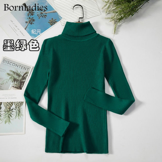 Turtleneck Women Sweaters Autumn Winter Tops Slim Women Pullover Knitted Sweater - MERGE.DAY.1.FREESTYLE