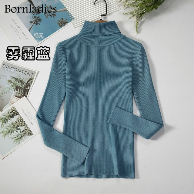Turtleneck Women Sweaters Autumn Winter Tops Slim Women Pullover Knitted Sweater - MERGE.DAY.1.FREESTYLE