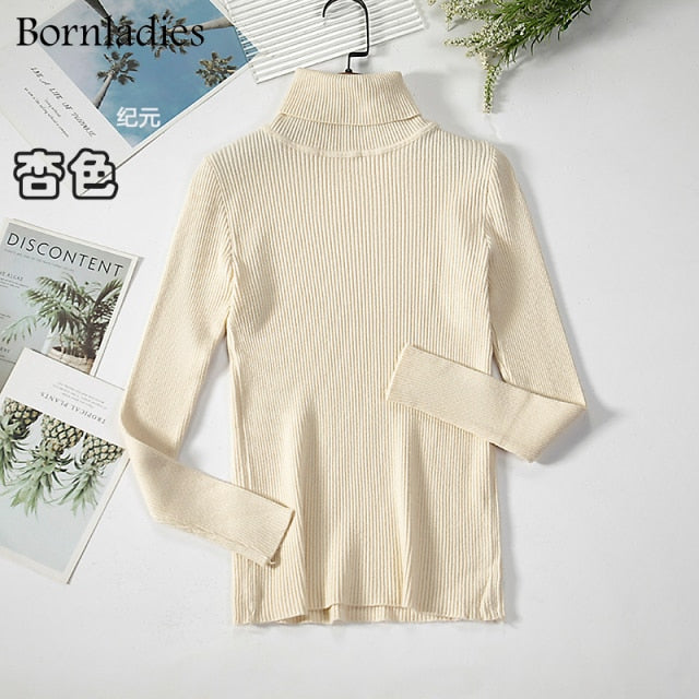 Turtleneck Women Sweaters Autumn Winter Tops Slim Women Pullover Knitted Sweater - MERGE.DAY.1.FREESTYLE