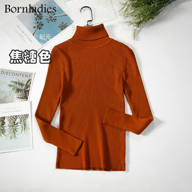 Turtleneck Women Sweaters Autumn Winter Tops Slim Women Pullover Knitted Sweater - MERGE.DAY.1.FREESTYLE
