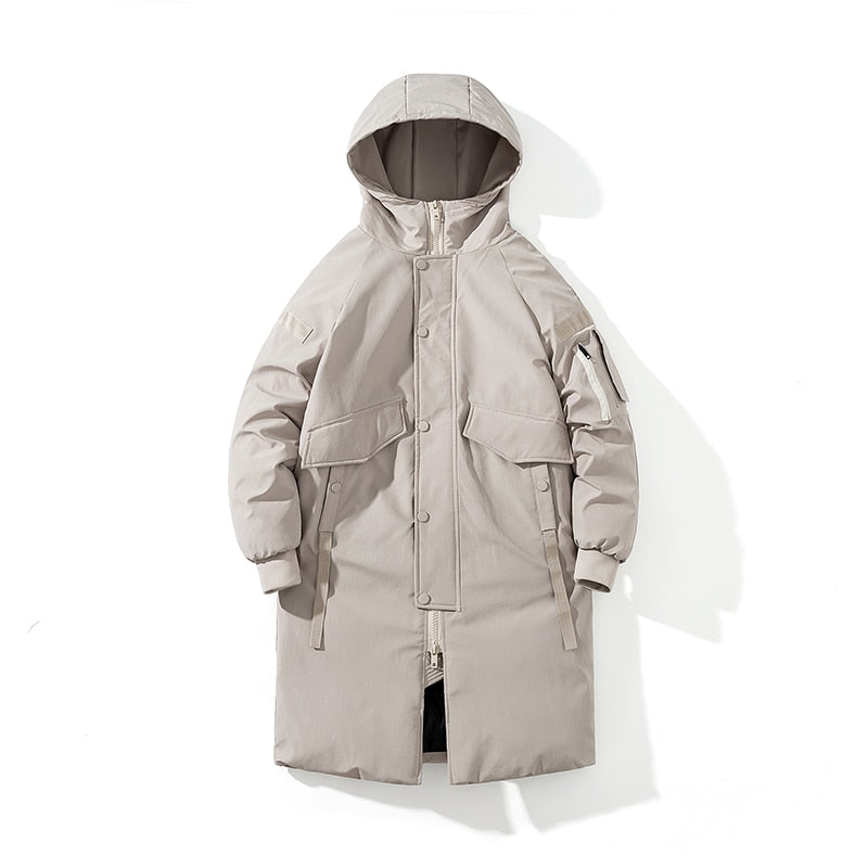 2021 Winter Thick Jacket Solid Ladies Long Coats with Zippers Hooded Single Breasted Parkas - MERGE.DAY.1.FREESTYLE