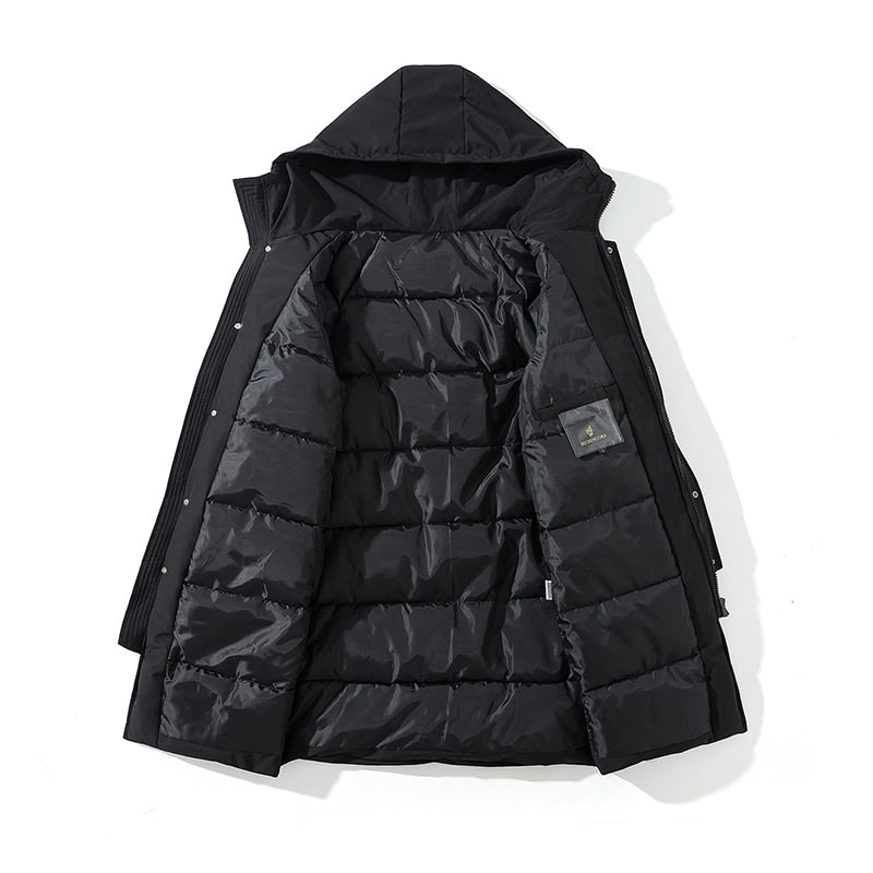 2021 Winter Thick Jacket Solid Ladies Long Coats with Zippers Hooded Single Breasted Parkas - MERGE.DAY.1.FREESTYLE