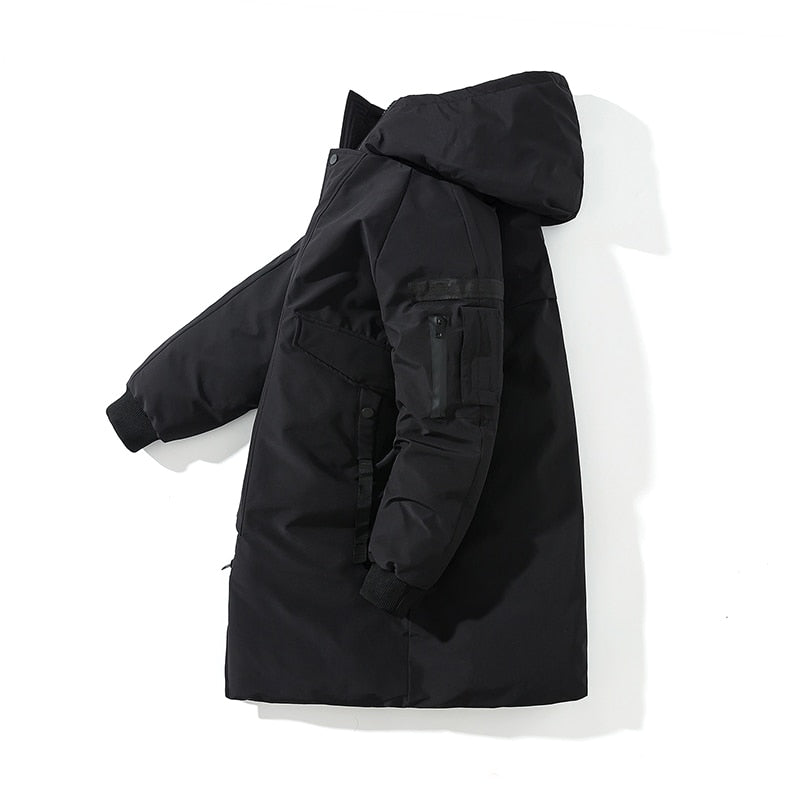2021 Winter Thick Jacket Solid Ladies Long Coats with Zippers Hooded Single Breasted Parkas - MERGE.DAY.1.FREESTYLE