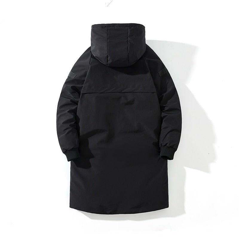 2021 Winter Thick Jacket Solid Ladies Long Coats with Zippers Hooded Single Breasted Parkas - MERGE.DAY.1.FREESTYLE