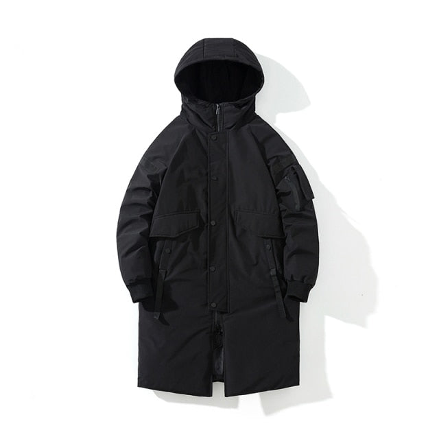 2021 Winter Thick Jacket Solid Ladies Long Coats with Zippers Hooded Single Breasted Parkas - MERGE.DAY.1.FREESTYLE