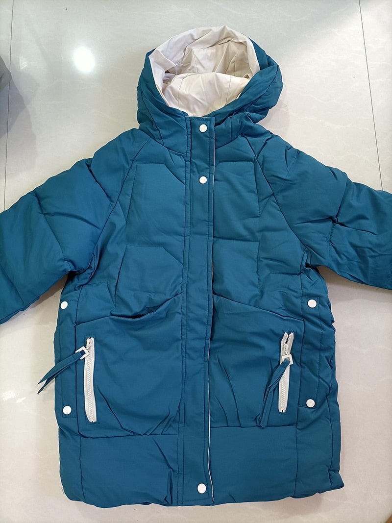 2021 Thick Hooded Down Coat Women Winter Jacket Cotton Long Warm Padded Parka - MERGE.DAY.1.FREESTYLE