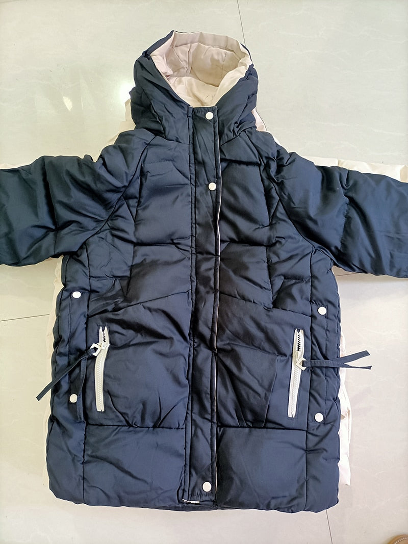 2021 Thick Hooded Down Coat Women Winter Jacket Cotton Long Warm Padded Parka - MERGE.DAY.1.FREESTYLE