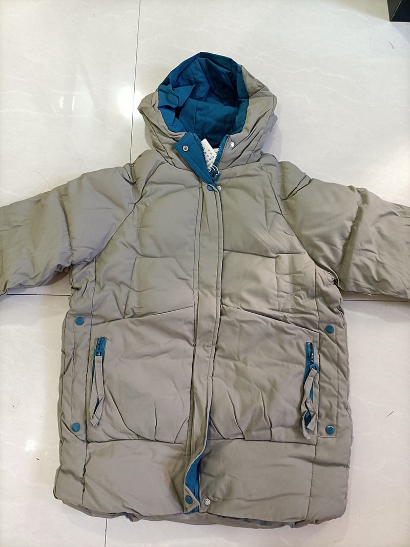 2021 Thick Hooded Down Coat Women Winter Jacket Cotton Long Warm Padded Parka - MERGE.DAY.1.FREESTYLE
