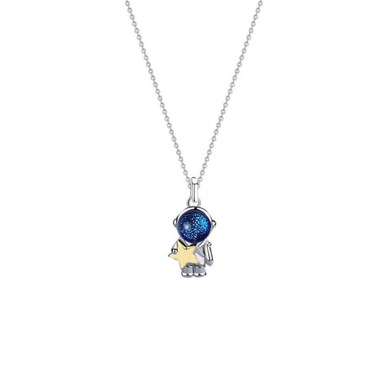 cute star and moon astronaut couple necklace fashion sweet dynamic romantic jewelry - MERGE.DAY.1.FREESTYLE