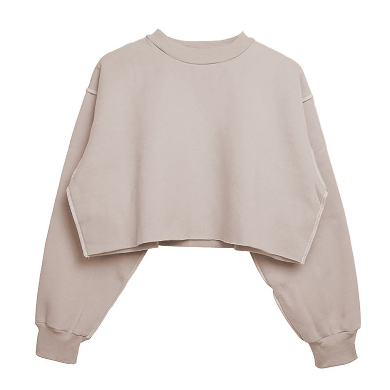 Thick Cotton Women Sweatshirt Hoodie Casual Loose Long Sleeve Streetwear Crop Pullover - MERGE.DAY.1.FREESTYLE