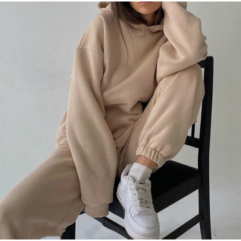 Tracksuit Fleece Sweatshirts Two Piece Set Oversized Sports Hoodie Suit - MERGE.DAY.1.FREESTYLE