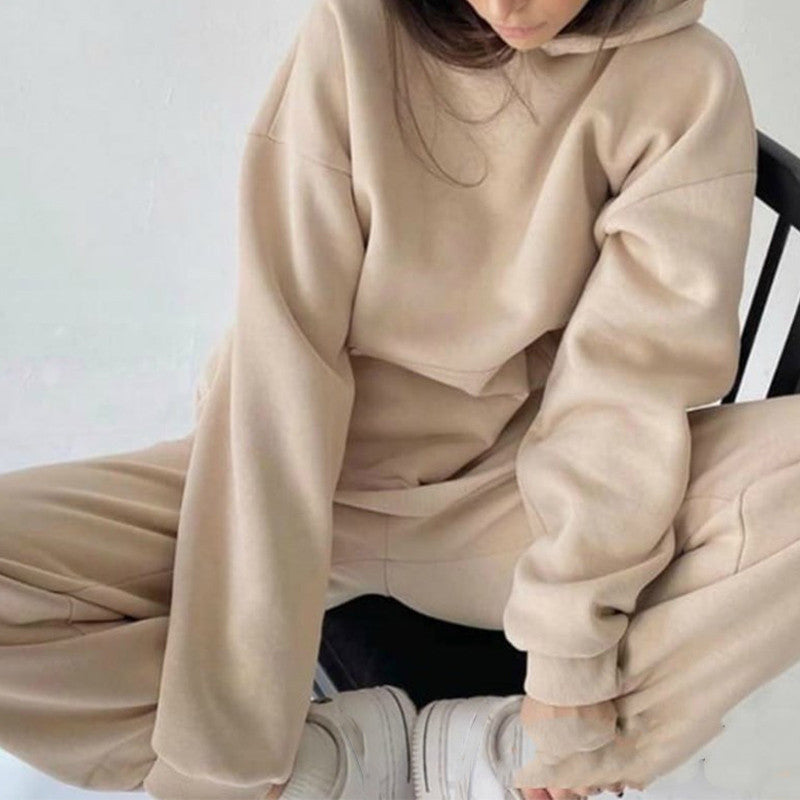 Tracksuit Fleece Sweatshirts Two Piece Set Oversized Sports Hoodie Suit - MERGE.DAY.1.FREESTYLE