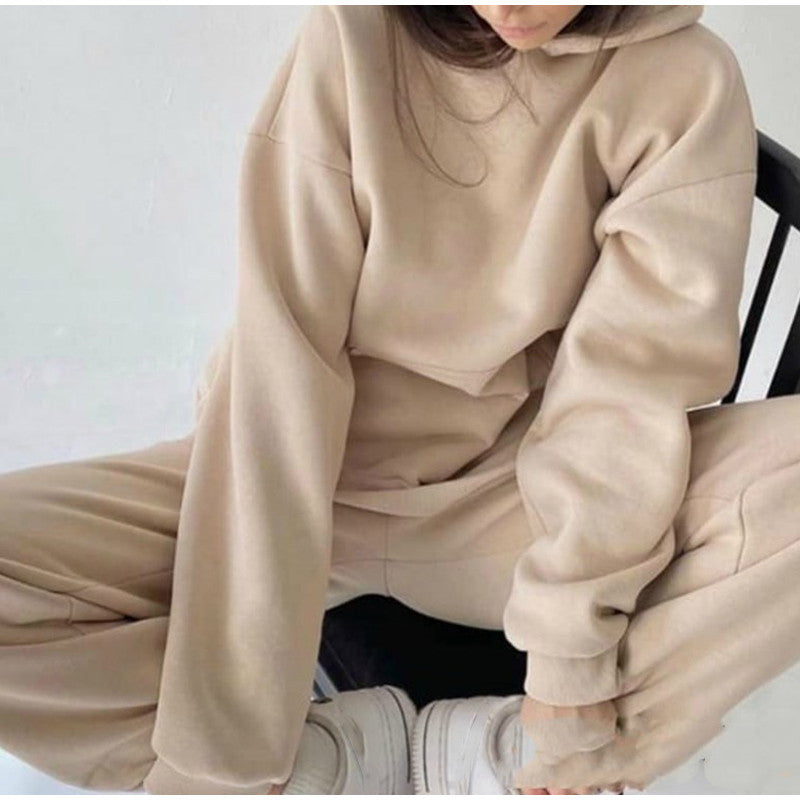 Tracksuit Fleece Sweatshirts Two Piece Set Oversized Sports Hoodie Suit - MERGE.DAY.1.FREESTYLE