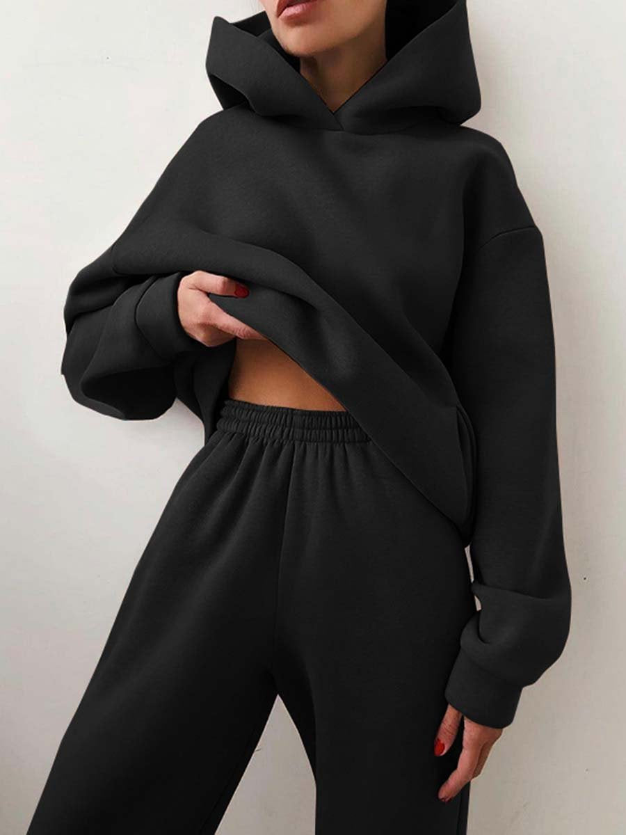 Tracksuit Fleece Sweatshirts Two Piece Set Oversized Sports Hoodie Suit - MERGE.DAY.1.FREESTYLE