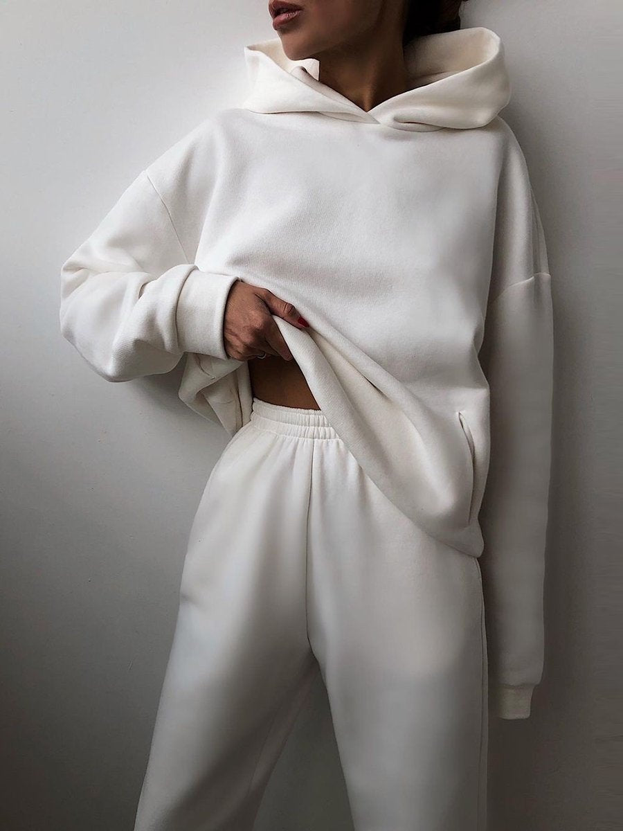Tracksuit Fleece Sweatshirts Two Piece Set Oversized Sports Hoodie Suit - MERGE.DAY.1.FREESTYLE