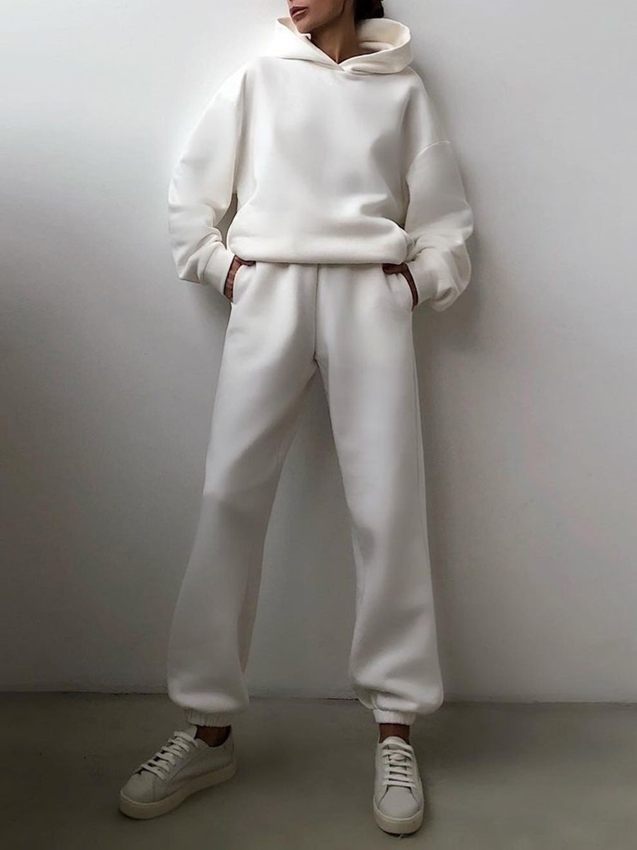 Tracksuit Fleece Sweatshirts Two Piece Set Oversized Sports Hoodie Suit - MERGE.DAY.1.FREESTYLE