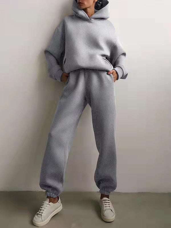 Tracksuit Fleece Sweatshirts Two Piece Set Oversized Sports Hoodie Suit - MERGE.DAY.1.FREESTYLE