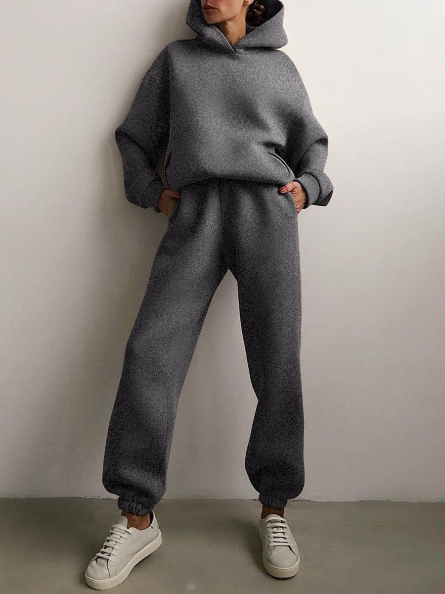 Tracksuit Fleece Sweatshirts Two Piece Set Oversized Sports Hoodie Suit - MERGE.DAY.1.FREESTYLE