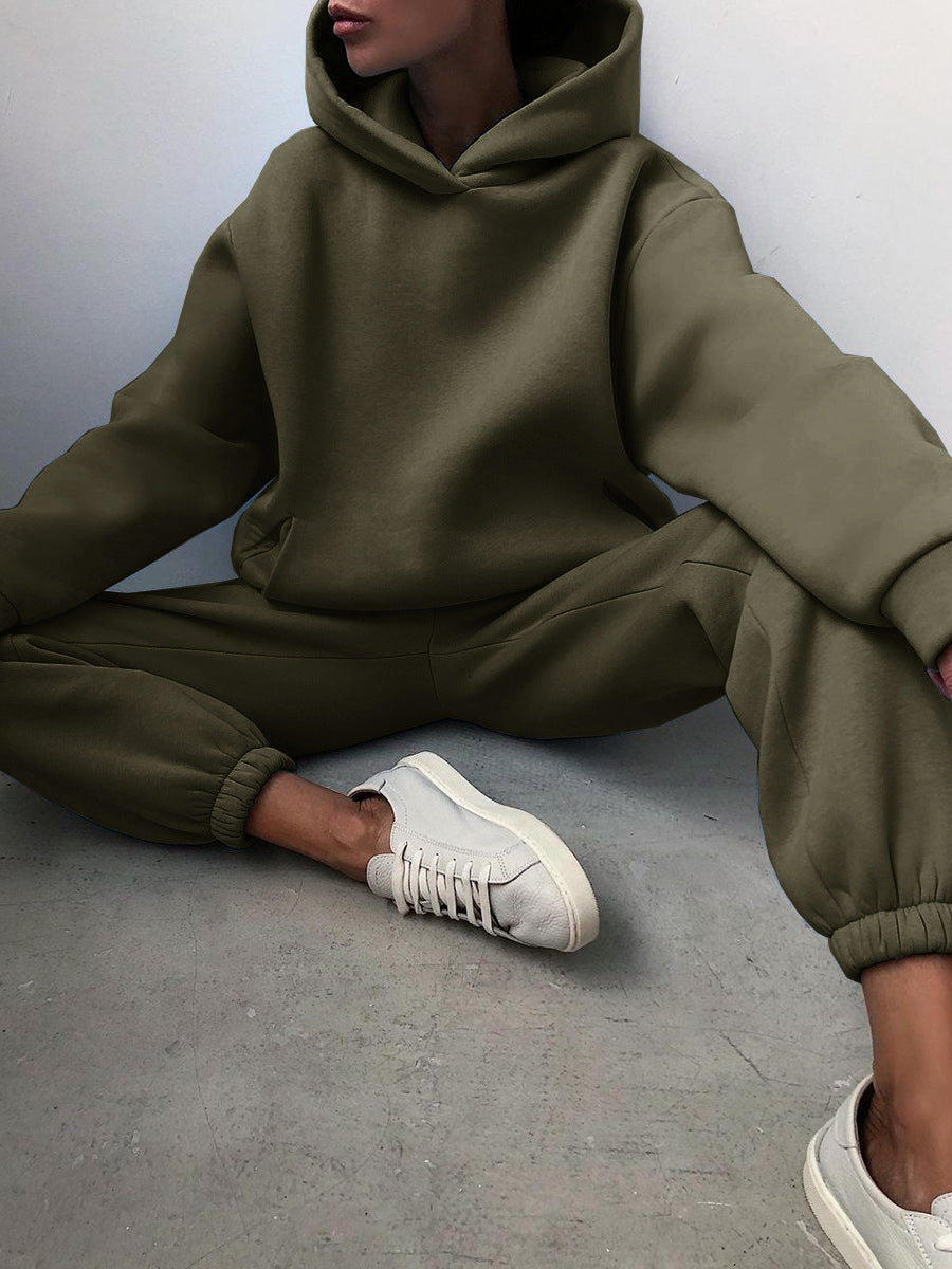 Tracksuit Fleece Sweatshirts Two Piece Set Oversized Sports Hoodie Suit - MERGE.DAY.1.FREESTYLE