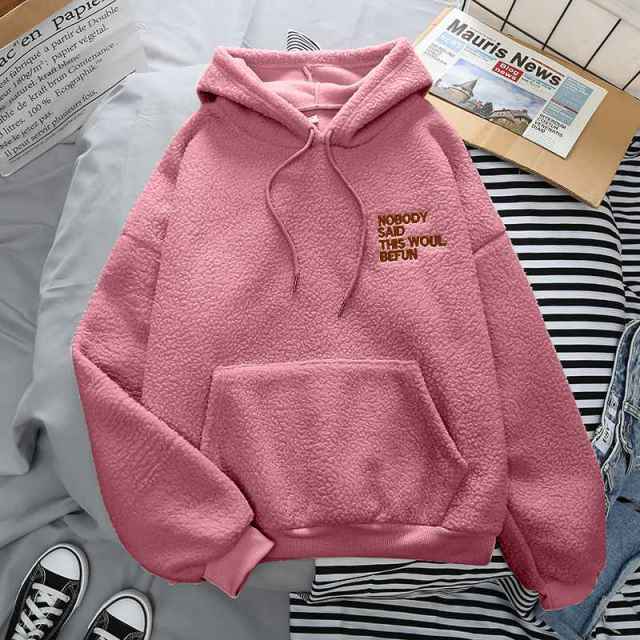 Fleece Hoodies Fashion Autumn Winter Thick Letter Embroidery - MERGE.DAY.1.FREESTYLE