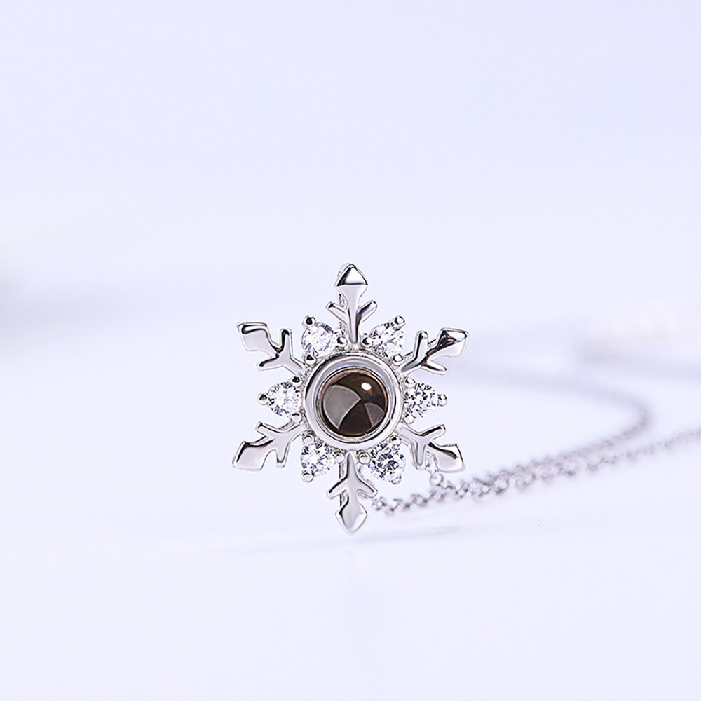 Personalized Projection Necklace Custom Photo Jewelry Women Snowflake Pendant - MERGE.DAY.1.FREESTYLE