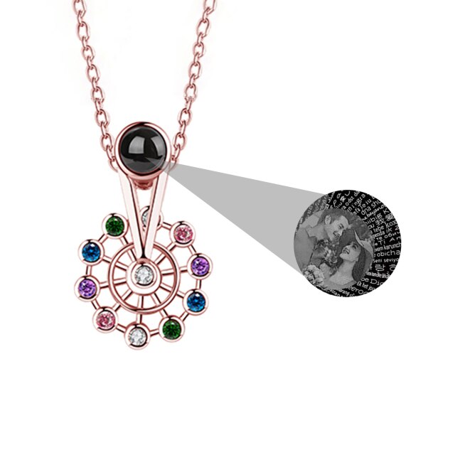 Personalized Ferris Wheel Shaped Colorful Crystal Custom Photo Projection Name Pendant - MERGE.DAY.1.FREESTYLE