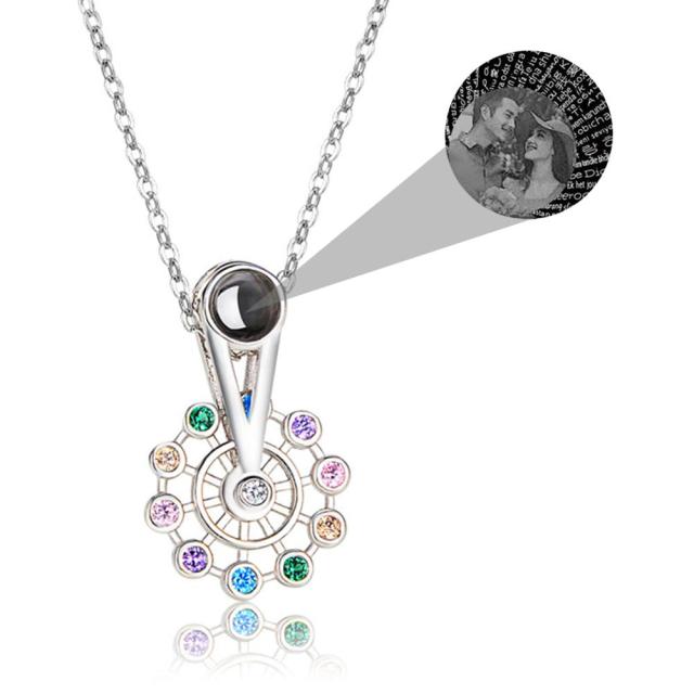 Personalized Ferris Wheel Shaped Colorful Crystal Custom Photo Projection Name Pendant - MERGE.DAY.1.FREESTYLE