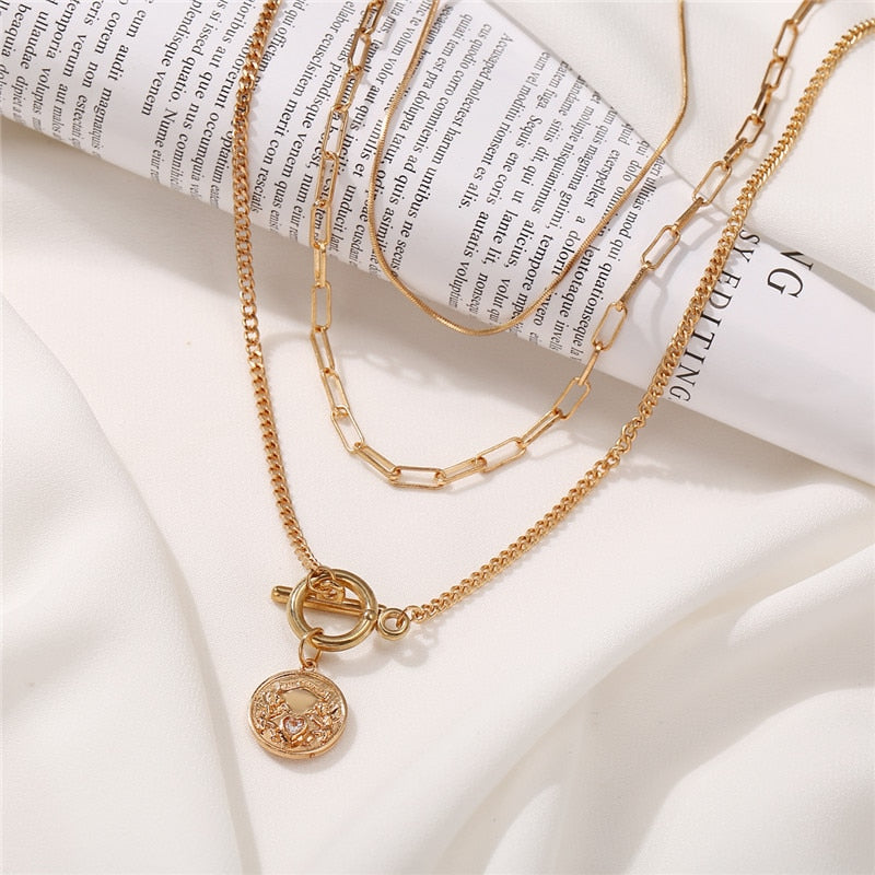Gold Plated Necklaces Choker for Women, - MERGE.DAY.1.FREESTYLE