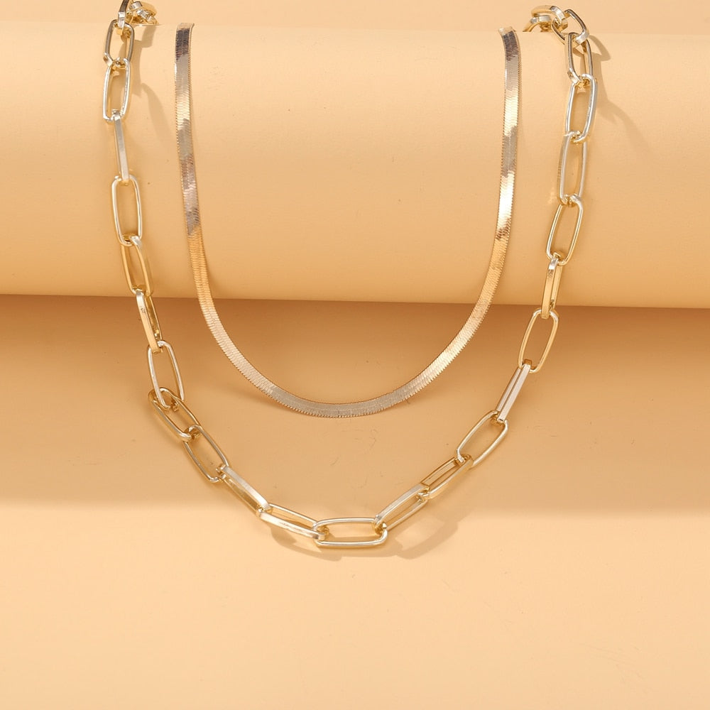 Gold Plated Necklaces Choker for Women, - MERGE.DAY.1.FREESTYLE