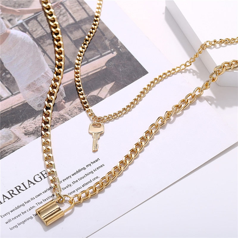 Gold Plated Necklaces Choker for Women, - MERGE.DAY.1.FREESTYLE