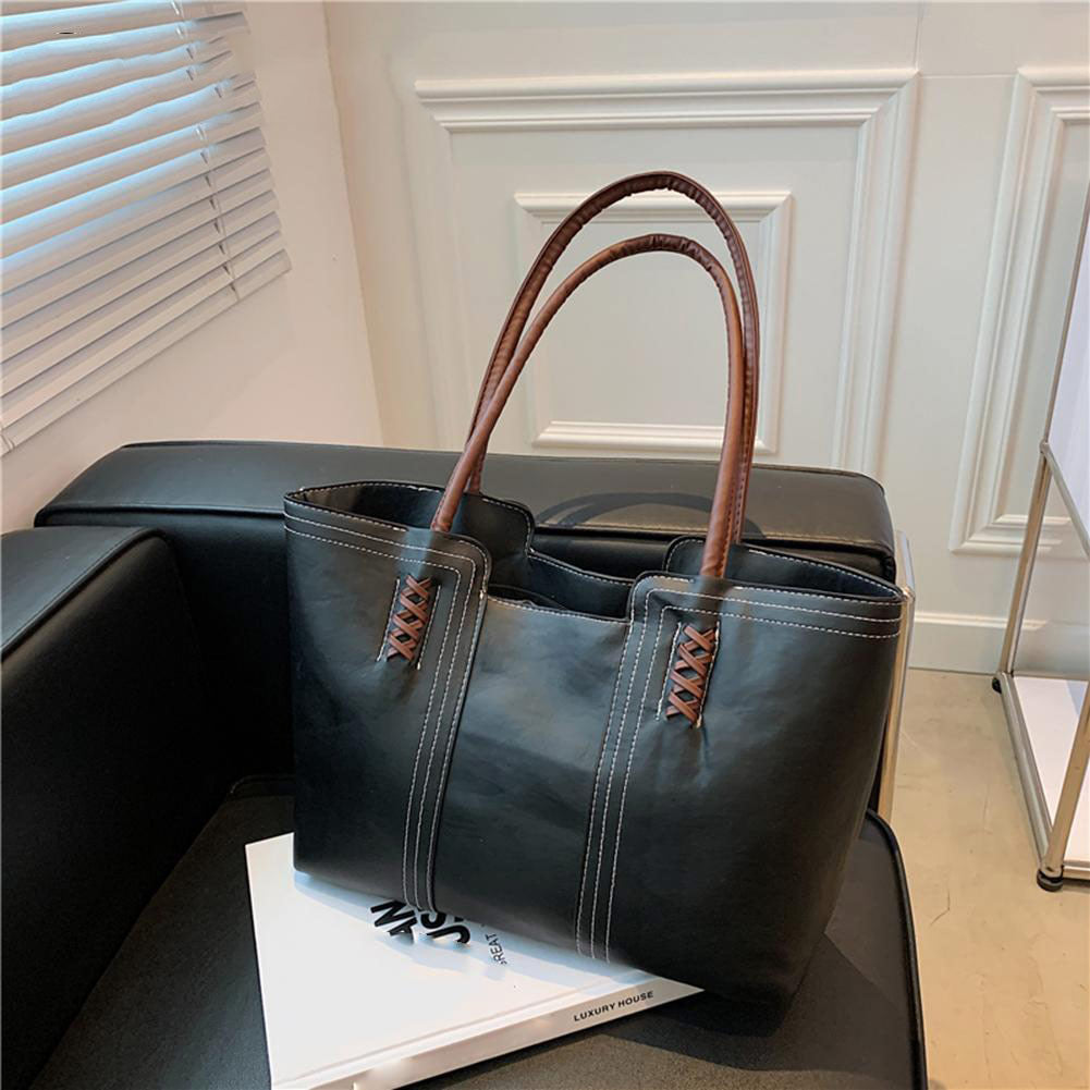 Fashion Women PU Leather Solid Color Shoulder Shopping Bag - MERGE.DAY.1.FREESTYLE