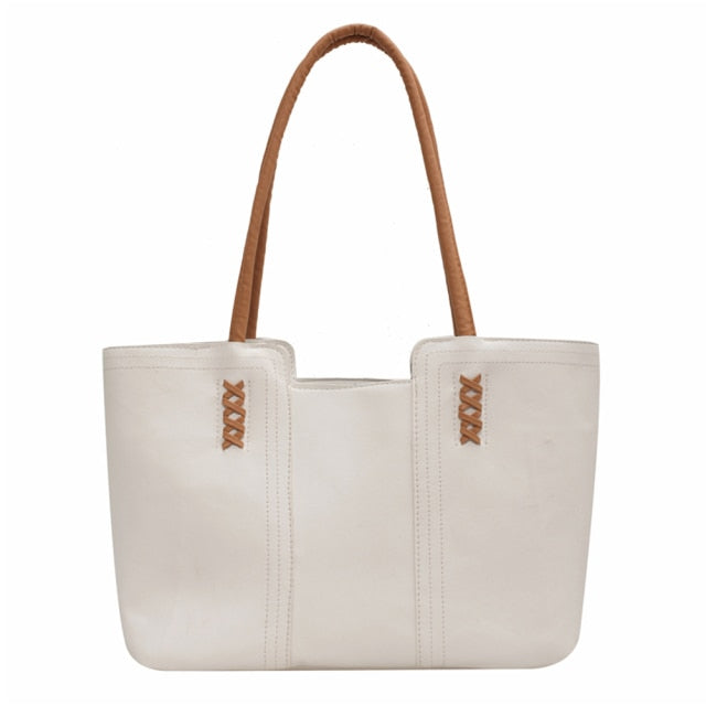Fashion Women PU Leather Solid Color Shoulder Shopping Bag - MERGE.DAY.1.FREESTYLE