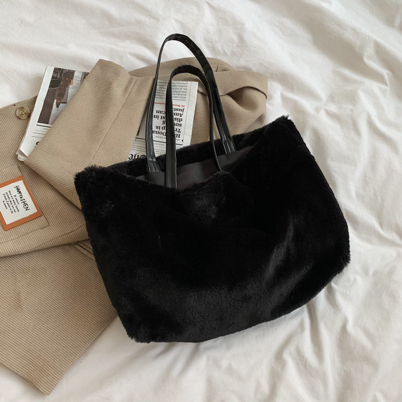 Large Tote Winter Plush Bags For Women Fashion 2021 Furry Shoulder - MERGE.DAY.1.FREESTYLE
