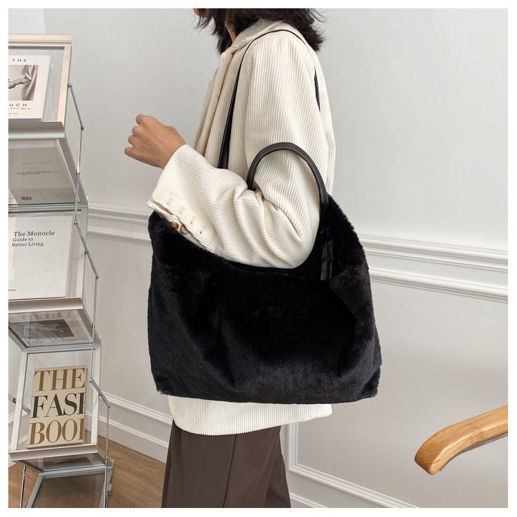 Large Tote Winter Plush Bags For Women Fashion 2021 Furry Shoulder - MERGE.DAY.1.FREESTYLE