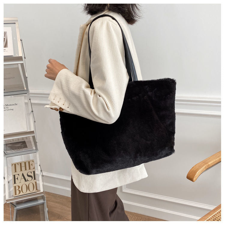 Large Tote Winter Plush Bags For Women Fashion 2021 Furry Shoulder - MERGE.DAY.1.FREESTYLE